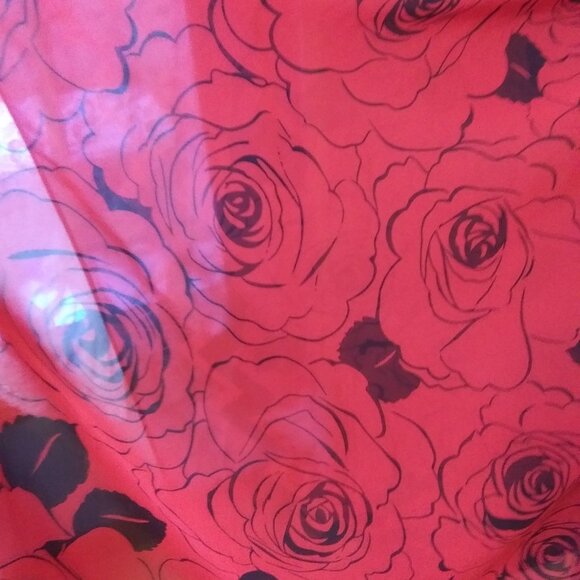 Anne Cole collection sarong roses print  red and black pool beach Cover up - Picture 11 of 16